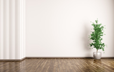 Fototapeta na wymiar Interior background of room with plant 3d rendering