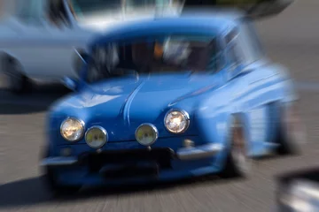 Fotobehang Coup de zoom sur une voiture française des années soixante. © Ch.Allg