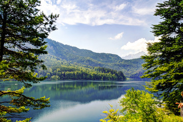 Obraz na płótnie Canvas Surface view of Alpsee lake, Bayern, Germany
