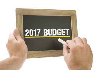2017 Budget Hand writing on chalkboard