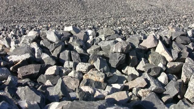 Pile of stones in open pit quarry