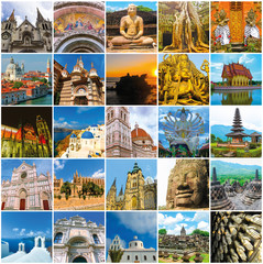 Obraz premium World Monuments Collage