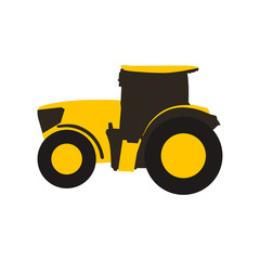 Tractor icon, flat vector illustration