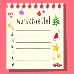 Weihnachtshintergrund mit Wunschzettel