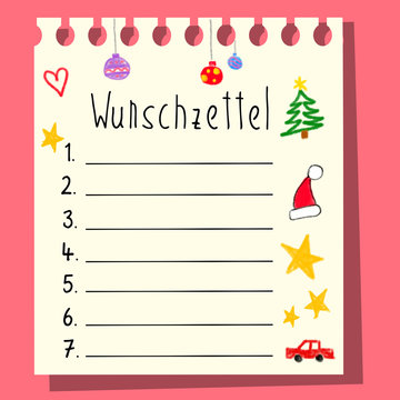 Weihnachtshintergrund mit Wunschzettel