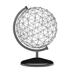 Obraz premium Wire Earth Globe Stand. 3d Rendering
