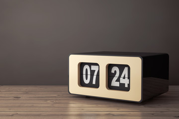 Vintage Flip Clock. 3d Rendering