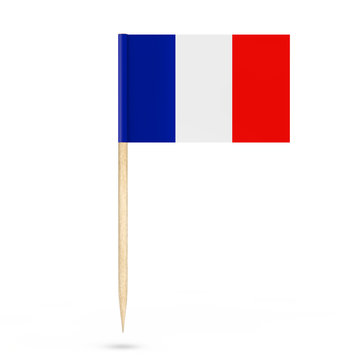 Mini Paper France Pointer Flag. 3d Rendering