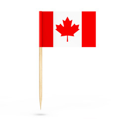Fototapeta na wymiar Mini Paper Canada Pointer Flag. 3d Rendering