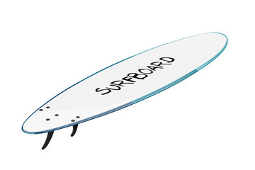 Modern Surfboard with Fins. 3d Rendering