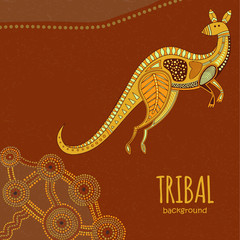 Kangaroo tribal background