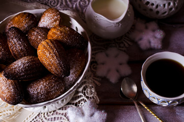 Homemade biscuits madeleines