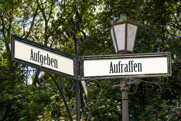 Fototapeta premium Schild 120 - Aufraffen