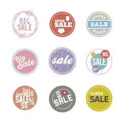 Vector Circle Sale Sticker Set