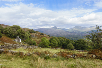 Remote cottage in hills of Snowdonia Wales UK