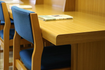 Library of desk and chair / 図書館の机と椅子