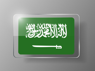 Saudi Arabia Flag Glossy Button.