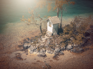  In Autumn.Fantasy fable in Park with Sunrise scene.