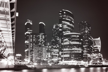 Moscow view of the skyscrapers of business center Moscow-City