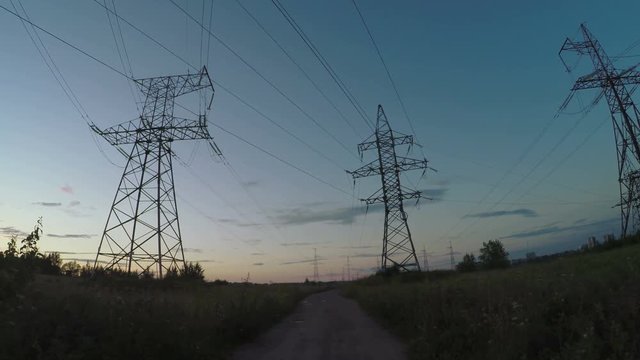 Country road with power line