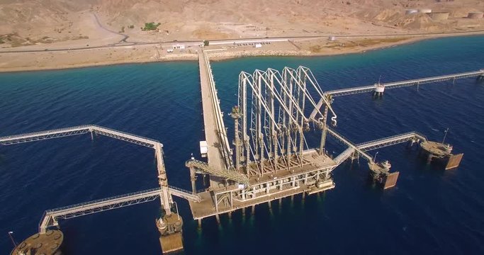 oil refinery at sea in Eilat, Israel.