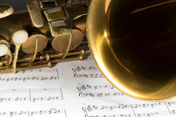 Saxophone on sheet music