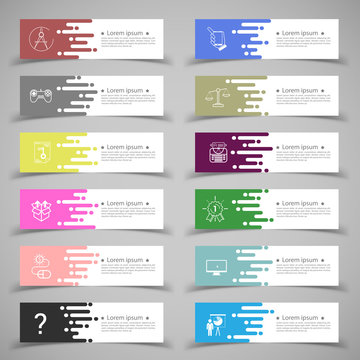 Set of banner templates. Modern abstract design.