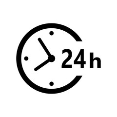 Clock vector icon on white background