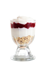 isolated strawberry vanilla parfait