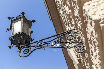 Fototapeta na wymiar Decorative vintage street lantern, Europe