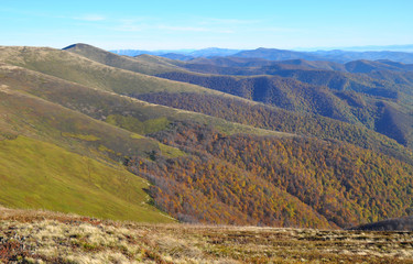 Mountains view. Mountain landscape in autumn.