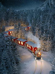 Amazing cute christmas train - 125270913