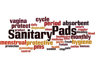 Sanitary Pads, word cloud concept 3
