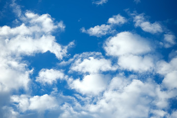 Blue and white clouds for background.