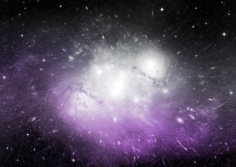 Stars, dust and gas nebula in a far galaxy