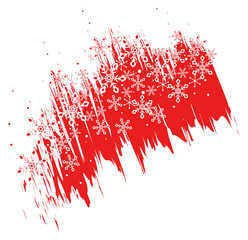Christmas decoration. Snowflakes on a red background