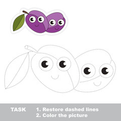Funny plum to be traced. Vector trace game.