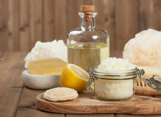 Handmade Lemon Scrub With Coconut Oil. Toiletries, Spa Set.