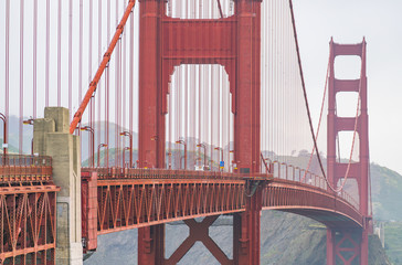 Golden gate in the morning with fog as usually,San Francisco,California,usa.