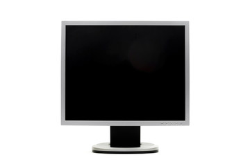 New silver computer monitor isolated on white
