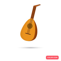 Mandalina music instrument. Color flat icon