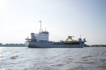 ship entering the harbor.