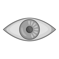 Eye icon. Gray monochrome illustration of eye vector icon for web design