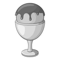 Ice cream ball icon. Gray monochrome illustration of ice cream vector icon for web design