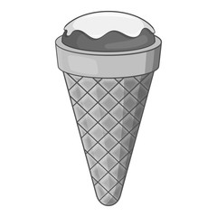 Pistachio ice cream icon. Gray monochrome illustration of ice cream vector icon for web design