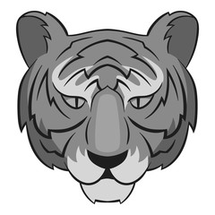 Tiger head symbol of South Korea economics icon. Gray monochrome illustration of tiger vector icon for web design