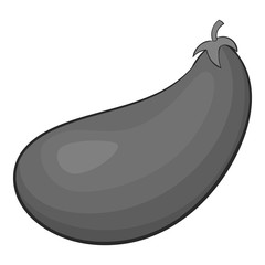 Eggplant fruit icon. Gray monochrome illustration of eggplant vector icon for web design
