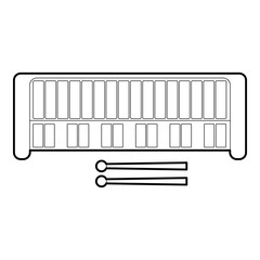 Xylophone icon. Outline illustration of xylophone vector icon for web