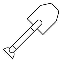 Spade icon. Outline illustration of spade vector icon for web