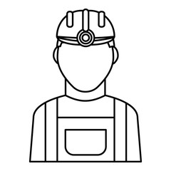 Miner icon. Outline illustration of miner vector icon for web